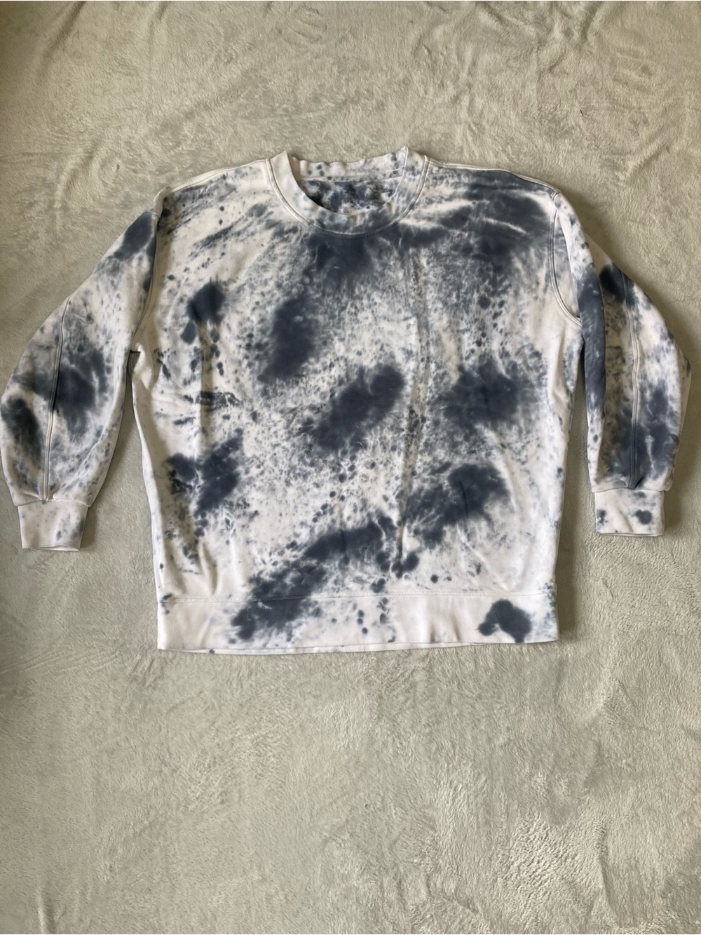 Lululemon Tie-Dye Crewneck Sweatshirt - White & Charcoal